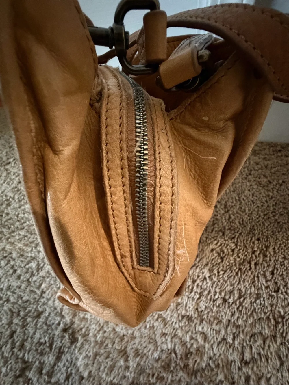 American Leather Co. Lenox Triple Entry Leather Satchel